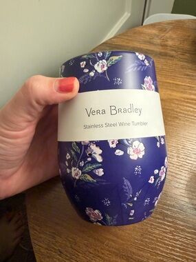 Vera Bradley Purple Floral Stainless Steel Wine Tumbler